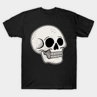 Traditional Tattoo Smiling Skull Head Without Eyes T-Shirt